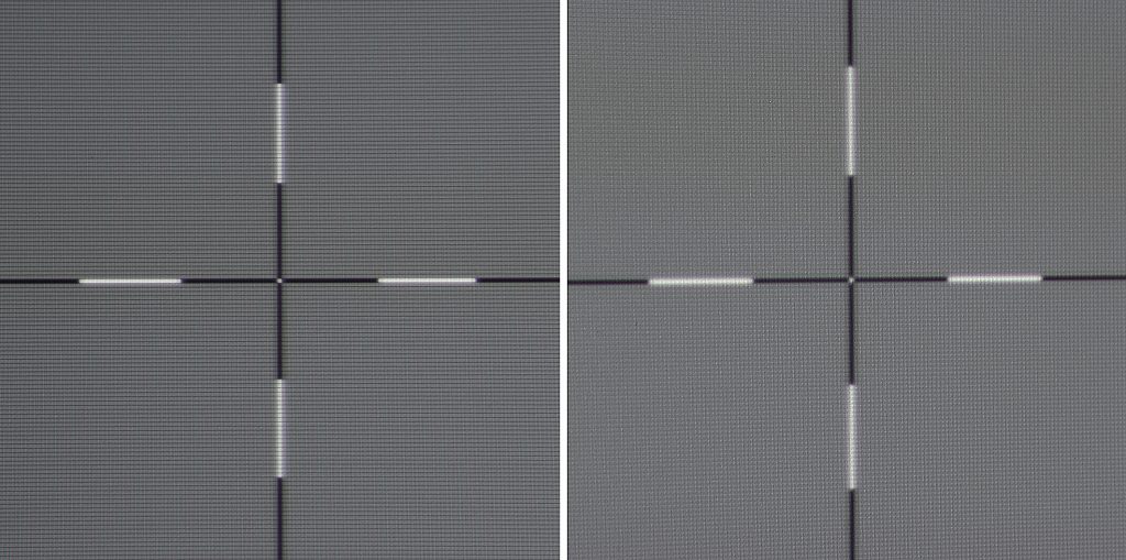 Die Schärfe ist auf der gesamten Bildfläche angenehm gleichmäßig. In der Bildmitte (Foto rechts) gibt es nichts zu kritteln. Selbst am Bildrand (Foto links) ist jeder Pixel zu sehen.